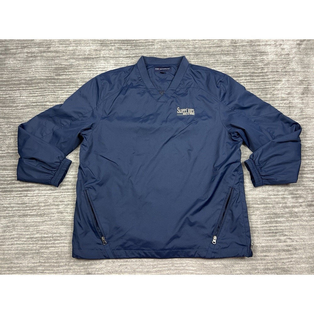 Sloppy Joes Key West‎ Jacket Mens Large Blue V-Neck Pullover Polyester Casual